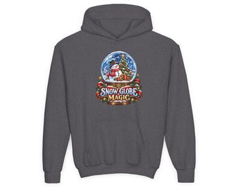 Snow Globe Magic Kids Hoodie, Christmas Snow Globe Hoodie, Snowman Xmas Gift, Festive Holiday Top