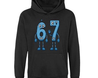 Kids Robot 67 Hoodie, Christmas Jumper Day Hoody