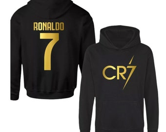 Ronaldo No 7 CR7 Inspired Soccer Hoodie/ T shirt Jumper footy merch Jumper Christiano Merch Ronaldo Tee Boys Girls Gift Top Tee 3-13yrs ron7