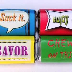 Sarcastic Pre-Retirement Mini Candy Bar Wrappers, Printable Retirement Novelty Favor