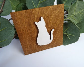 Scrabble / Wanddeko / Holz / personalisiert / Katze