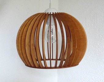 Pendant lamp pendant lamp wood handmade modern style with electr. connection