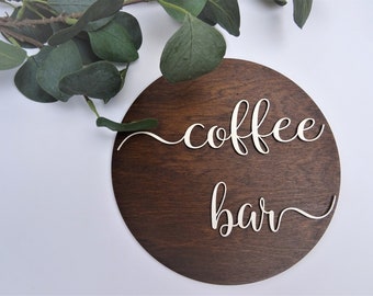 Holzschild  coffee bar  /  Palisander / Wanddeko / Wandgestaltung / Schilder / Deko / Coffee Schild / Kaffee bar / Büro Deko