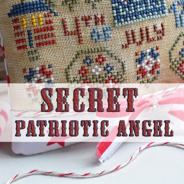 SECRET Patriotic Angel cross stitch design / PDF pattern by StitchyPrincess