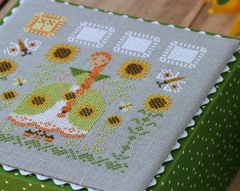 Sunflower Fairy Cross Stitch Pattern PDF / Butterfly Summer primitive sampler / by StitchyPrincess