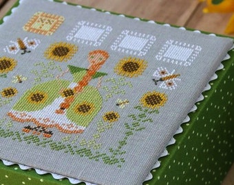 Ukraine Miss Sunflower - Fairy cross stitch pattern PDF - butterfly summer nature digital file instant download by StitchyPrincess