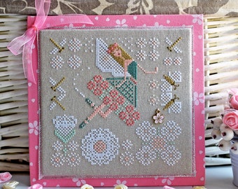 Spring Flower Fairy cross stitch pattern PDF / butterfly nature floral garden quacker / Ukraine StitchyPrincess