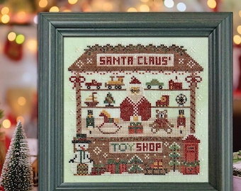 Padrão de ponto cruz em PDF de loja de brinquedos do Papai Noel de Natal / amostra primitiva por StitchyPrincess Ucrânia