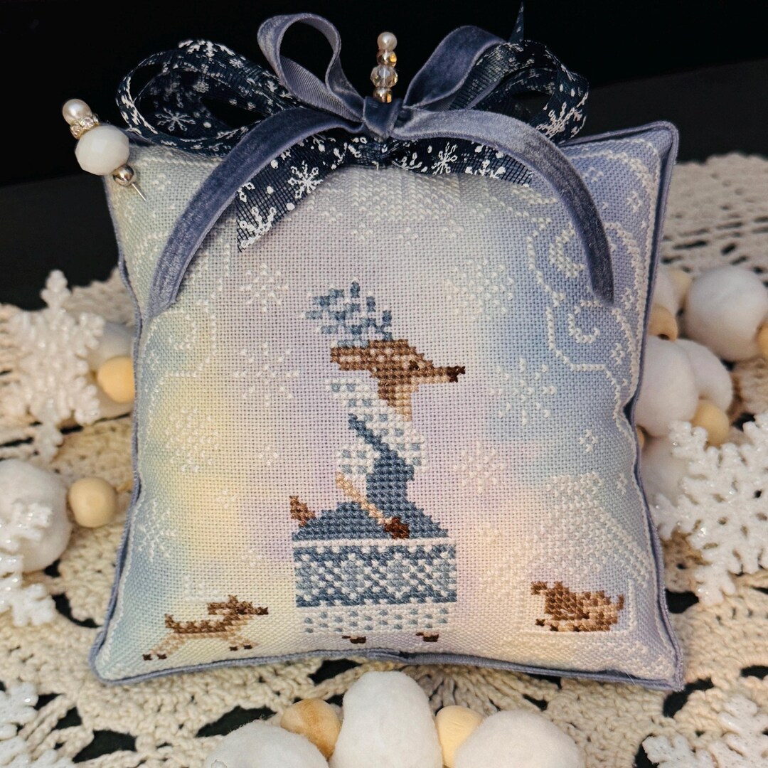 Winter Deer Cross Stitch Pattern PDF, Primitive Xmas Scene (PDF Pattern ...