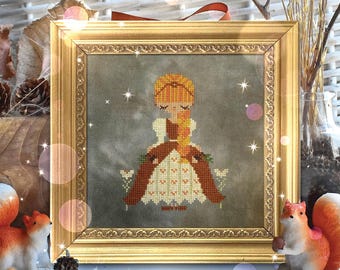 Fairy cross stitch pattern PDF / cute flower girl counted chart for beginners Ukraine StitchyPrincess