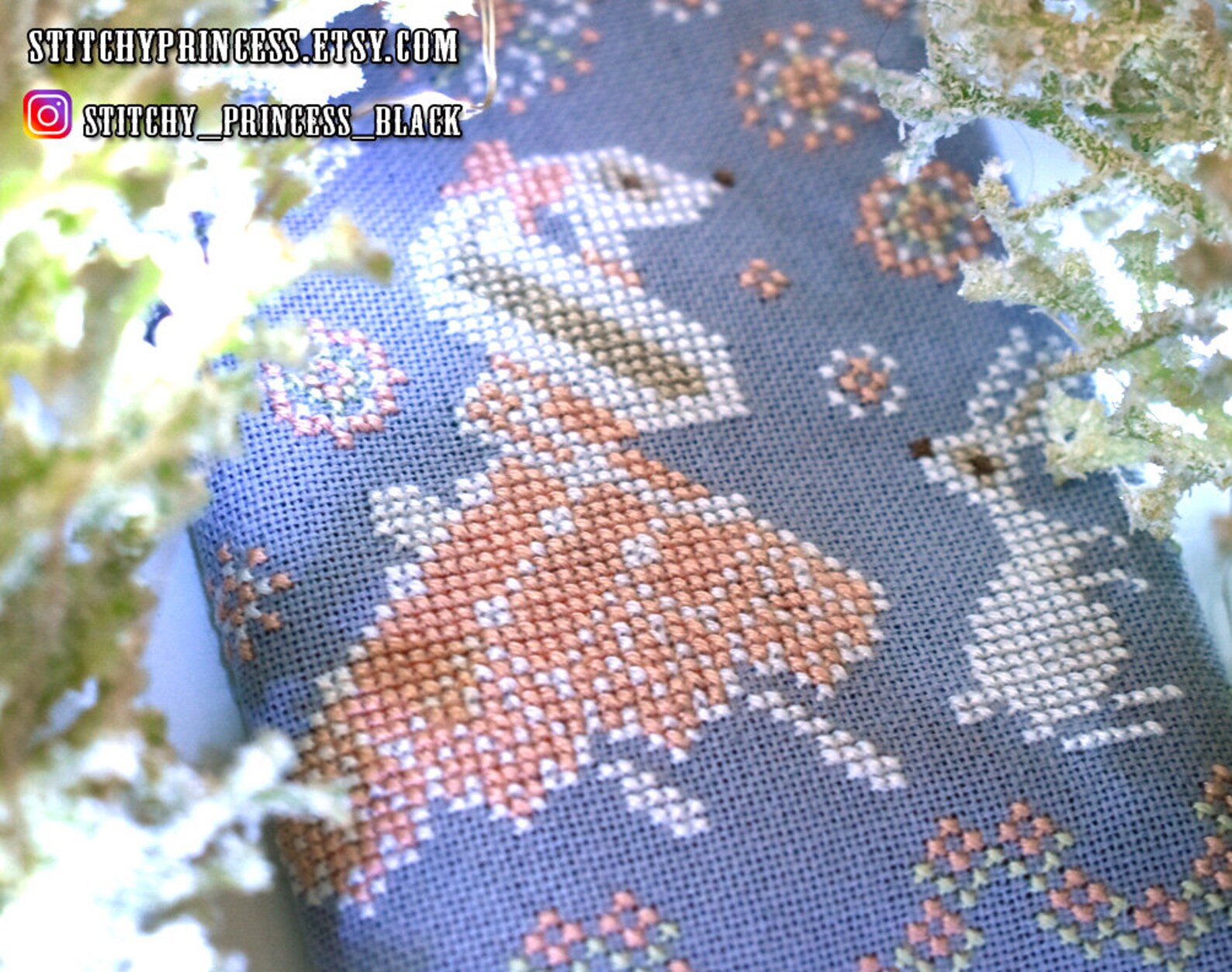 Spring Bunny Cross Stitch Pattern PDF / Rabbit Primitive - Etsy