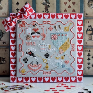 Alicja w Krainie Czarów Wzór haftu krzyżykowego w formacie PDF: Nowoczesny sampler, Kot z Cheshire / autorstwa StitchyPrincess autorstwa StitchyPrincess / autorstwa StitchyPrincess