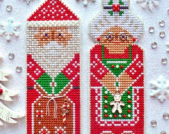 Christmas Santa & Mrs. Claus cross stitch pattern PDF Primitive sampler Xmas ornament Mill Hill perforated / winter StitchyPrincess Ukraine