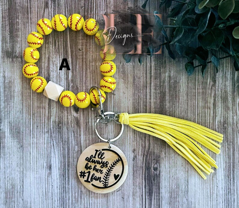 Personalized Sports Wristlets Engravedkey Ring Keychain Etsy