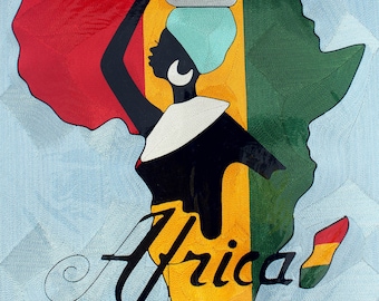 Frameable Thread Artwork: Mother Africa (Large)
