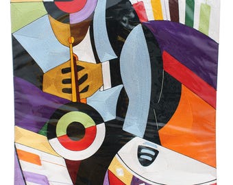 Frameable Thread Artwork: Music Man
