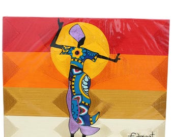 Frameable Thread Artwork: Dancing Lady