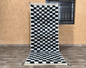 Gorgeous Moroccan Runner Rug, Abstract rug Living Room, Black And White Runner Rugs, Hallway Rug, Custom Runner Rug, Runner Entryway