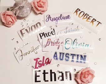 Personalised Vinyl Name Sticker, Wedding Gift, Custom Decal