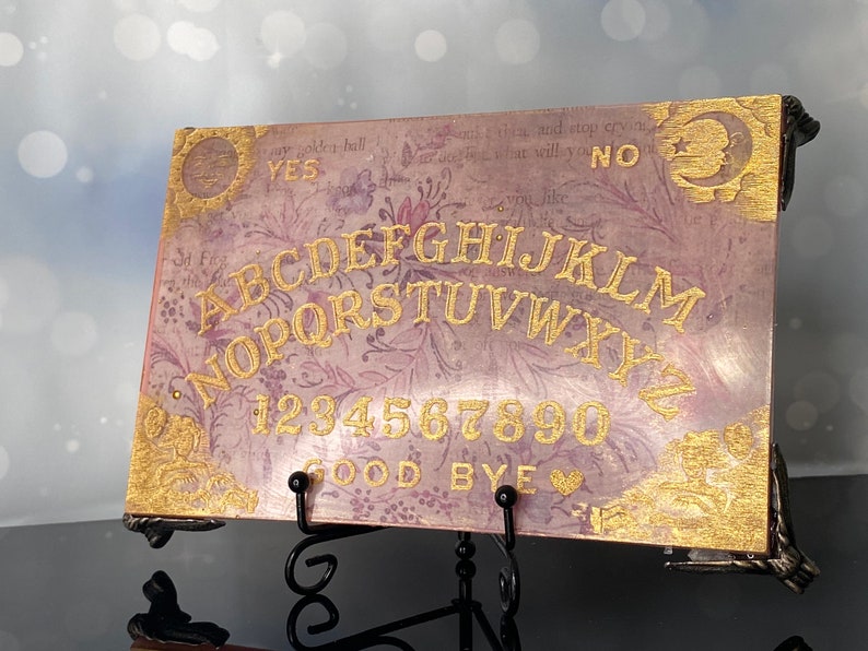 Small pink floral ouija board Etsy