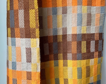 Hand-woven scarf “Autumn” in brown-orange