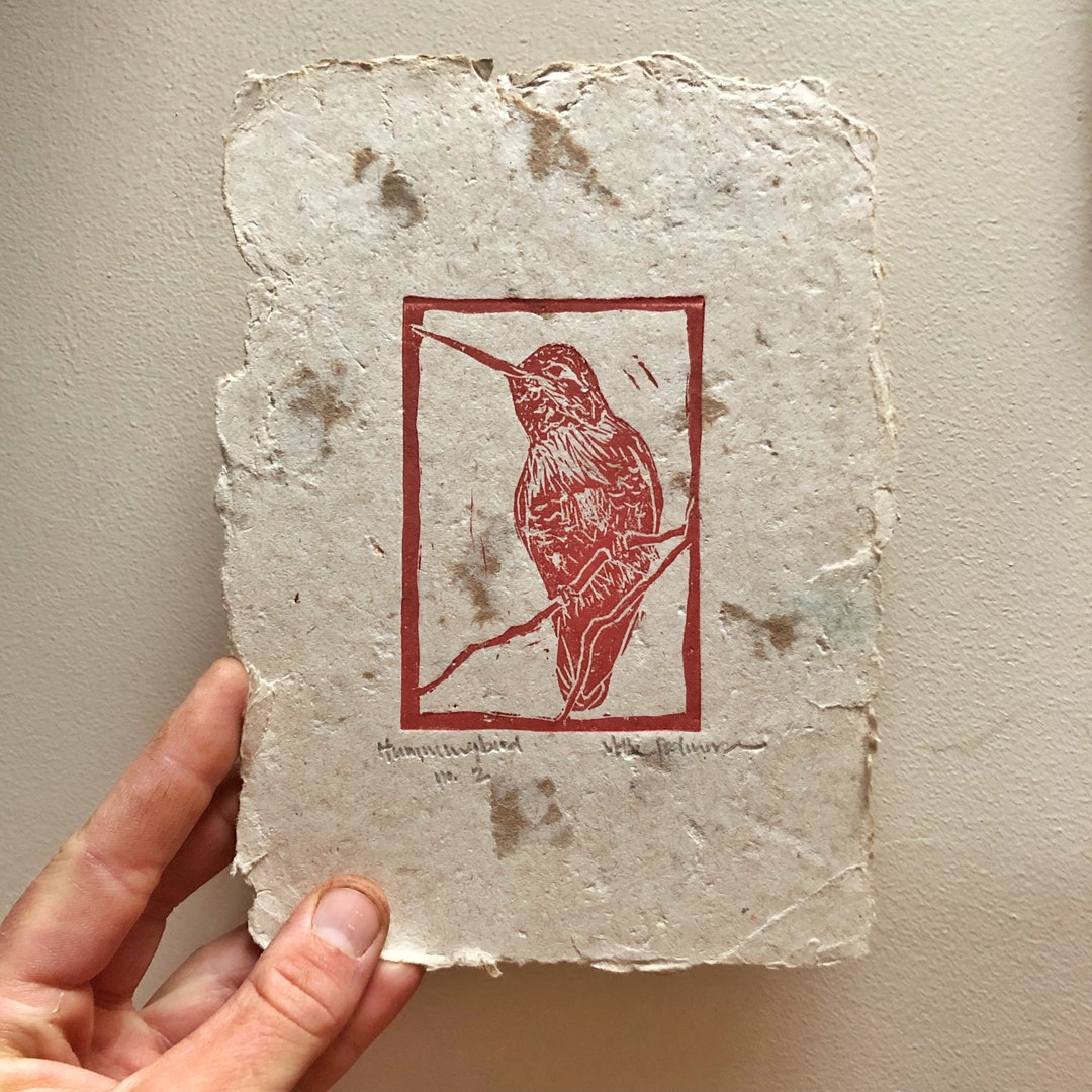 Original Hummingbird Block Print - Etsy