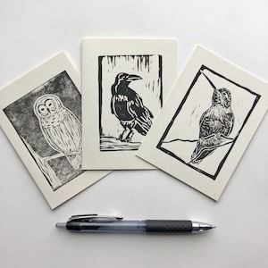 Grußkarten Variety Set - Vogel Drucke - Handgemacht