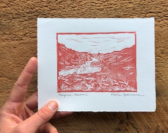 Original Owyhee River Block Print