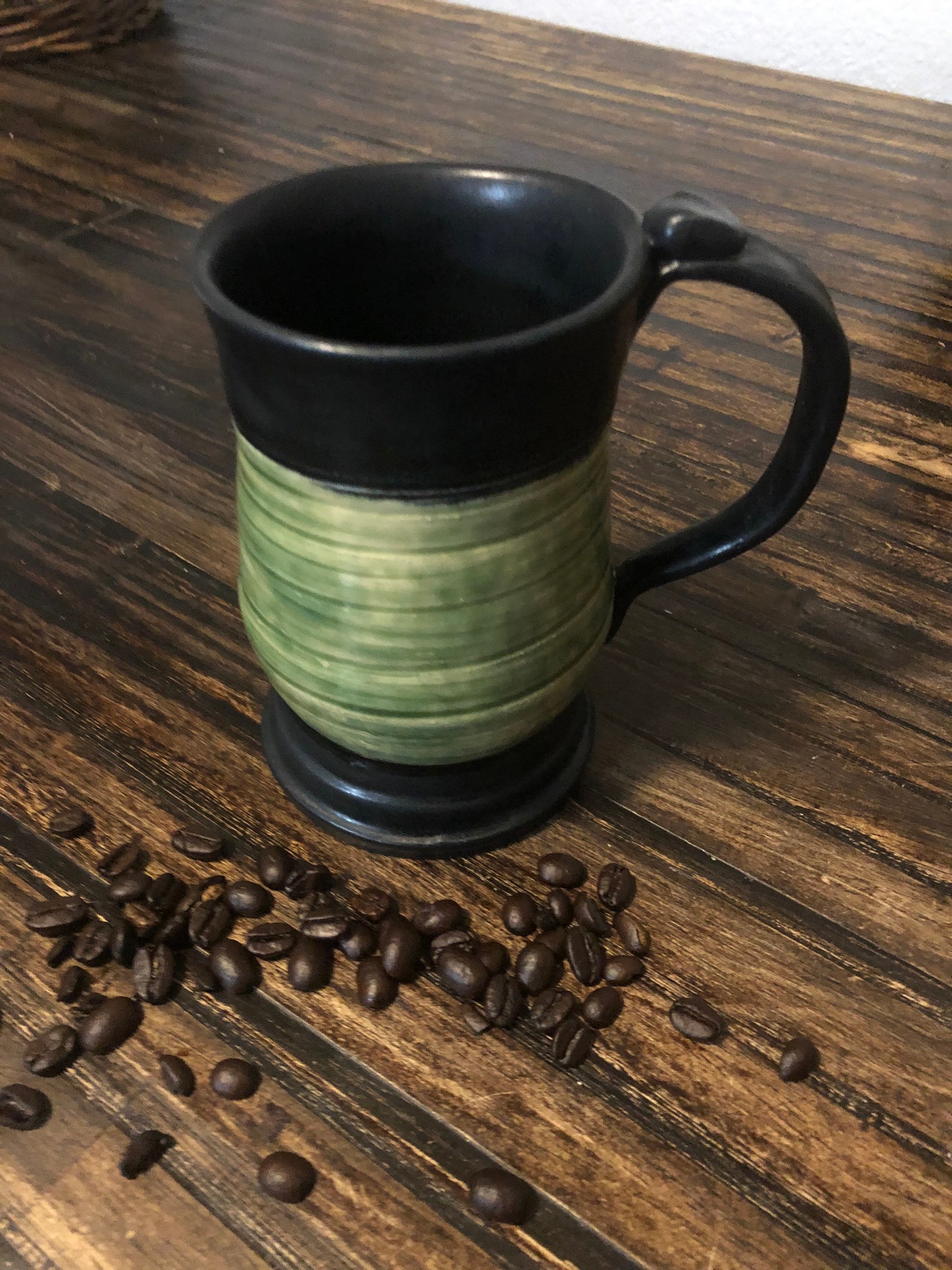 16 ounce wheel thrown thumb rest coffee/tea mug. Etsy