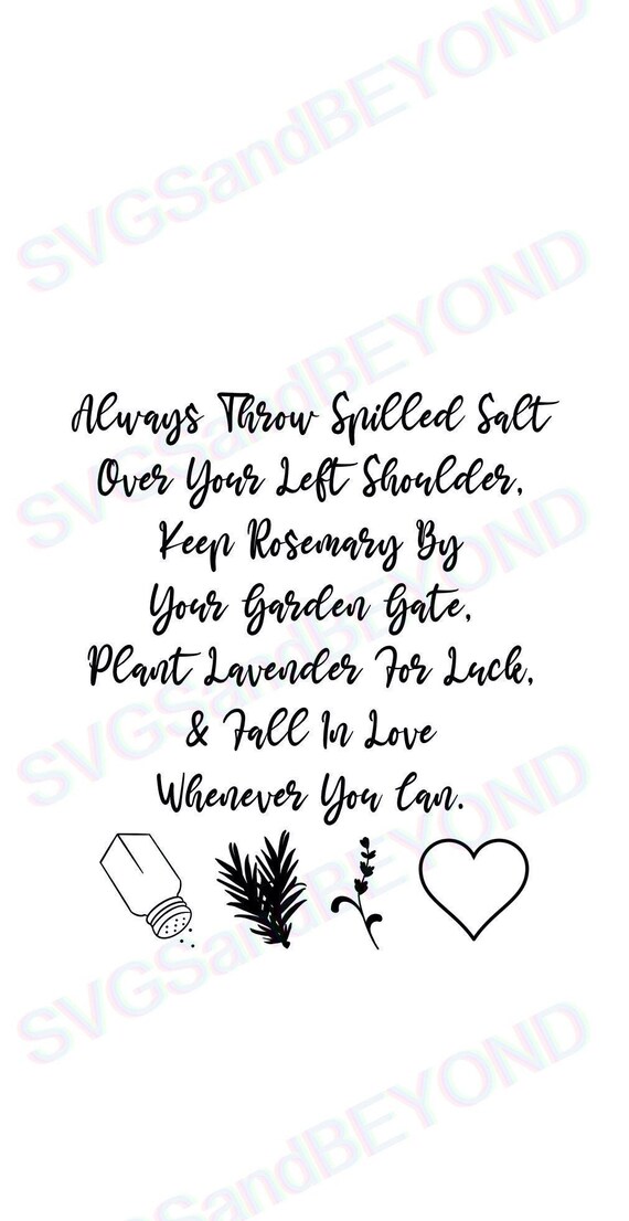 Download Practical Magic Quote Svg Always Throw Spilled Salt Over Your Etsy