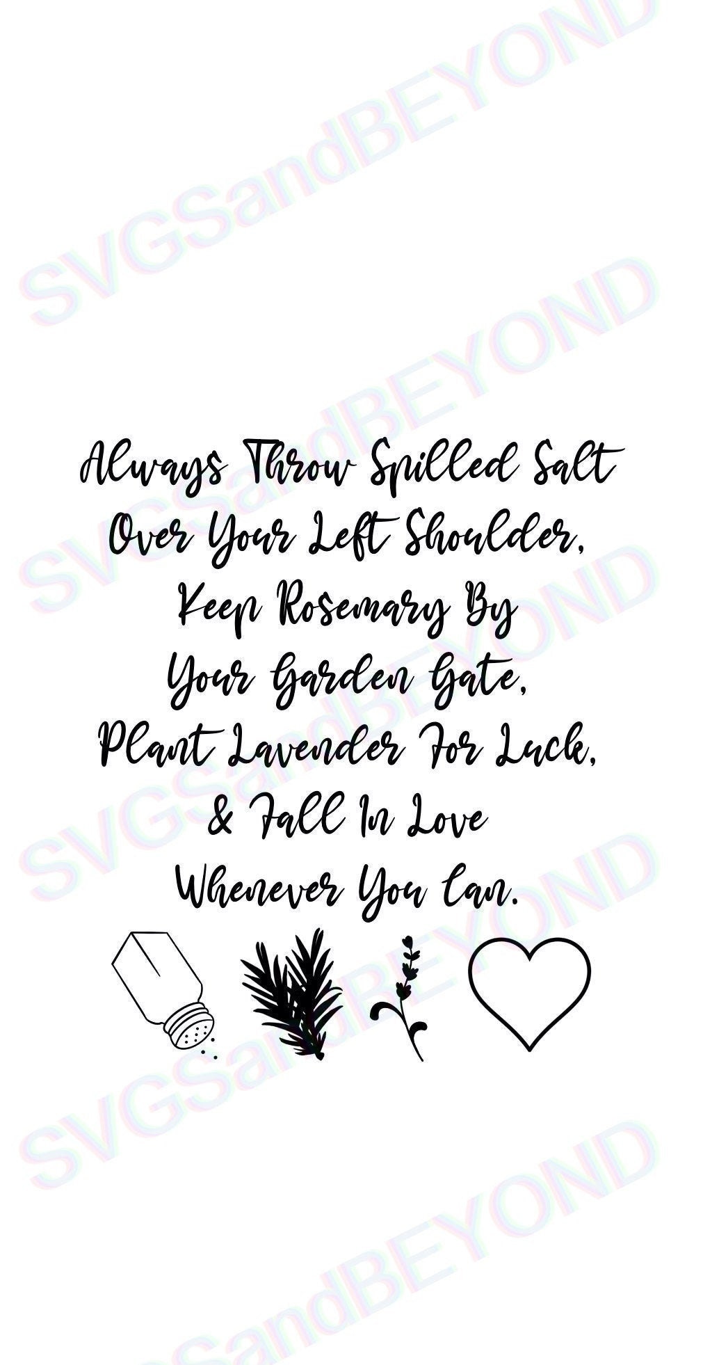 Practical Magic Quote SVG. Always throw spilled salt over your Etsy