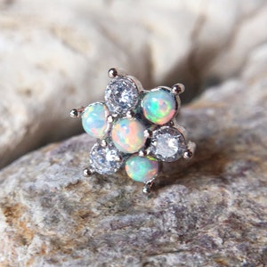 Opal earrings,CZ earrings,Cartilage Earring 16g Helix Earring Helix Piercing Cartilage stud Cartilage Piercing
