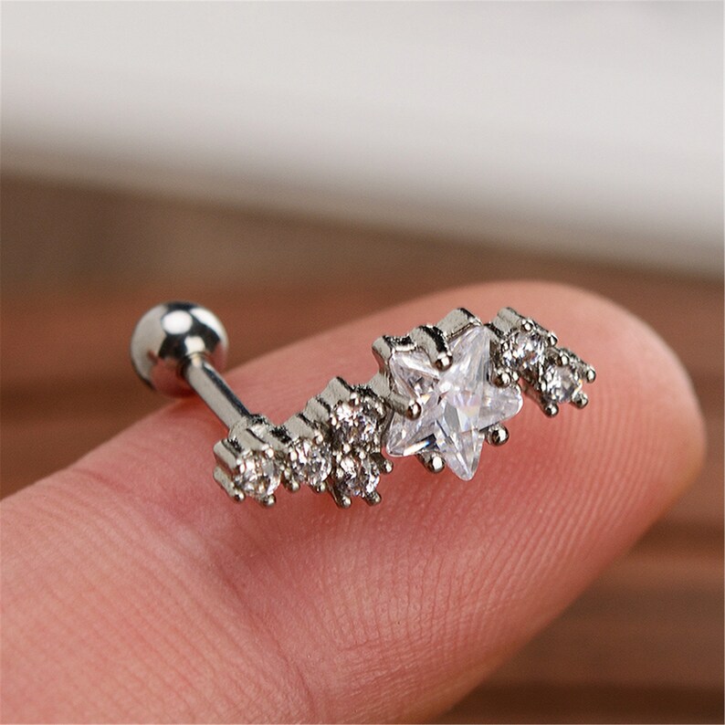 Boucles d'oreilles CZ Boucle d'oreille cartilage 16g Etsy Boucles d'oreilles CZ Boucle d'oreille cartilage 16g Etsy