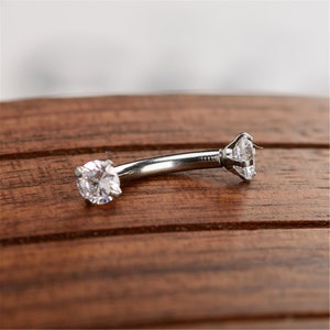 6mm,8mm Eyebrow ring, rook barbell, body piercing jewelry,rook earrings, Eyebrow Curved Barbell Jewelry - cartilage earring 16g