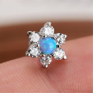 Opal earrings,CZ earrings,Cartilage Earring 16g Helix Earring Helix Piercing Cartilage stud Cartilage Piercing