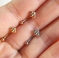 16g  Lovely Bee eyebrow,Eyebrow ring,rook barbell, rook earrings,vertical labret,lip ring,Curved Barbell Jewelry - cartilage earring