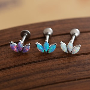 Orecchini opale, orecchino cartilagineo 16g Helix Orecchino Helix Piercing Cartilagine perno Cartilagine piercing, piercing Labret