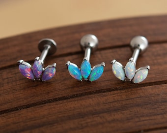 Opal earrings,Cartilage Earring 16g Helix Earring Helix Piercing Cartilage stud Cartilage Piercing,Labret piercing