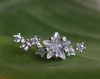 Star earrings,Cartilage Earring Helix Earring Helix Piercing Cartilage stud Cartilage Piercing,flower earring
