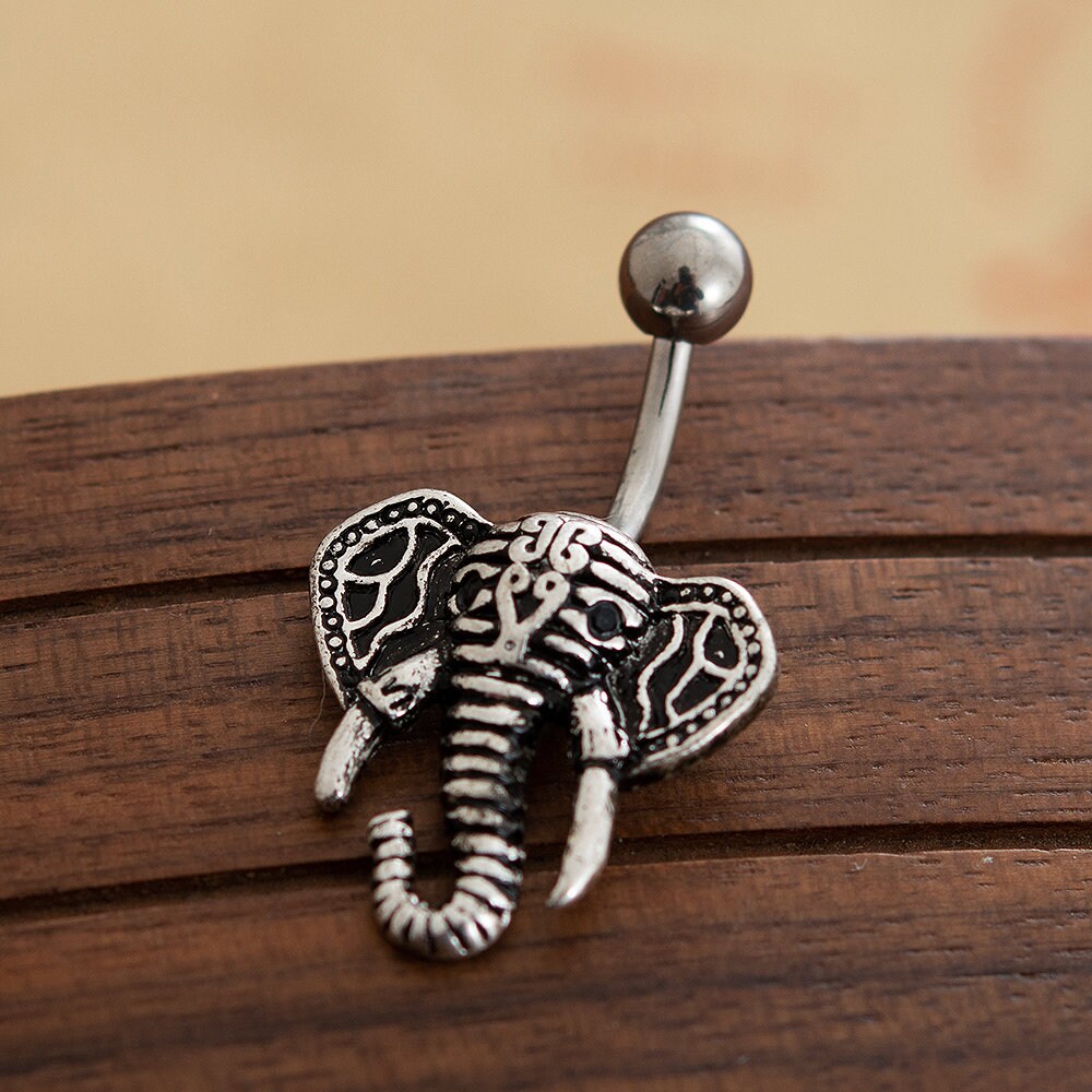 Elephant Belly Ring Navel Piercing Ringbelly Button Ring Etsy