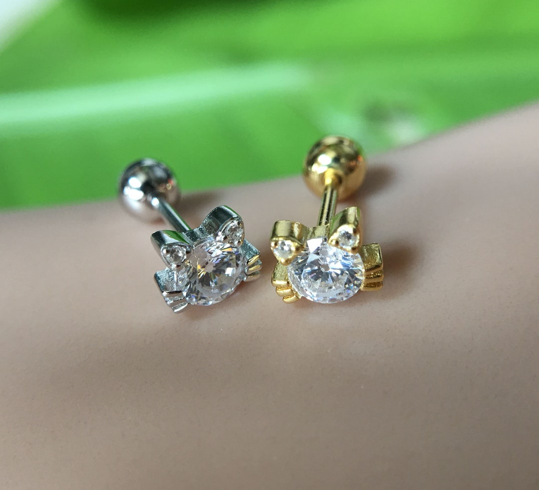 Lovely Cat Earrings,cartilage Earring Helix Earring Helix Piercing ...
