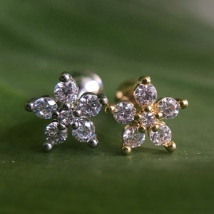 Flower earrings,Cartilage Earring Helix Earring Helix Piercing Cartilage stud Cartilage Piercing
