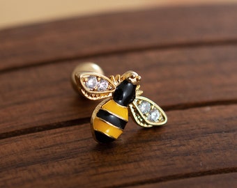 Bee earrings,Cartilage Earring 16g Helix Earring Helix Piercing Cartilage stud Cartilage Piercing