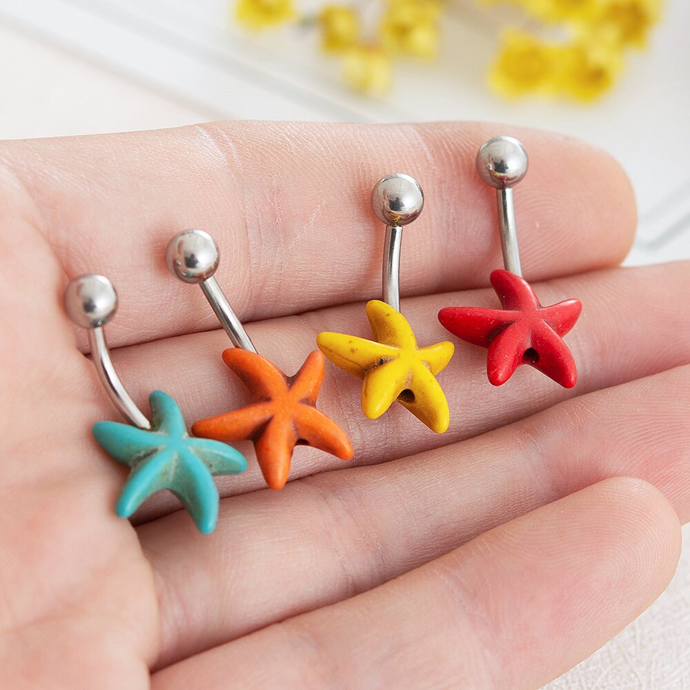 1pcs Double Butterfly Belly Ring Body Piercing Jewelry Navel Button R^y^