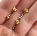 16g 6mm/8mm/10mm Rose eyebrow,Eyebrow ring,rook barbell,rook earrings, Eyebrow Curved Barbell Jewelry, flower cartilage earring,Best Gift