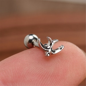 Orecchini per uccellini in 2 colori, orecchino per cartilagine 16g Orecchino elicoidale Helix Piercing perno cartilagineo piercing cartilagineo