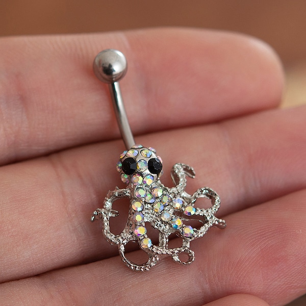 Octopus Belly Ring Etsy