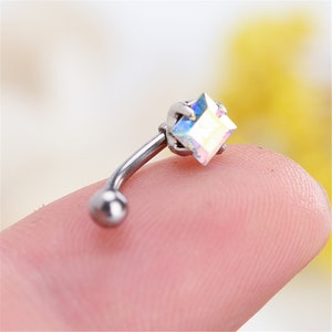 Eyebrow ring, rook barbell, body piercing jewelry,rook earrings, Eyebrow Curved Barbell Jewelry - cartilage earring 16g