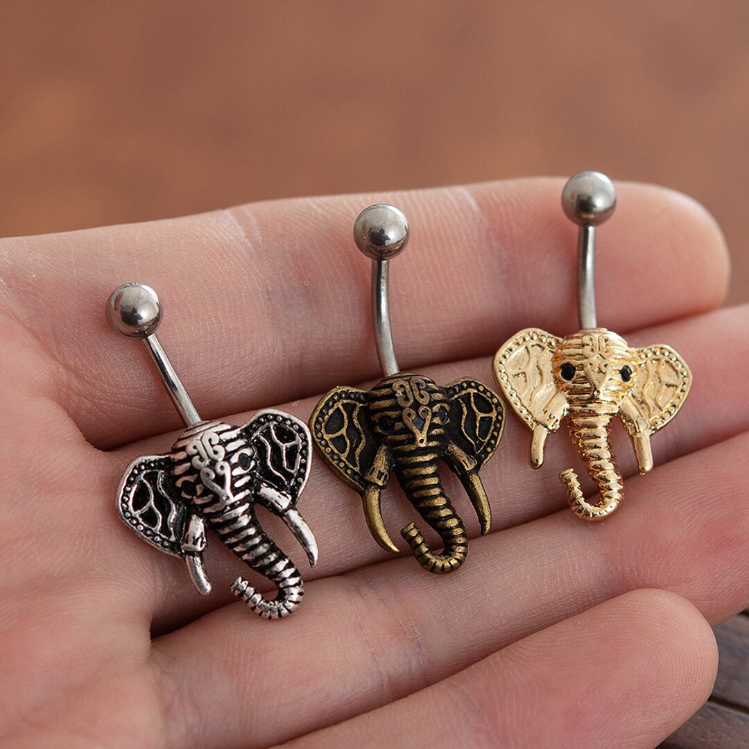 Elephant Belly Ring, Navel Piercing Ring,belly Button Ring, Body