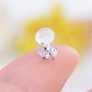 Zircon earrings,Cartilage Earring 16g Helix Earring Helix Piercing Cartilage stud Cartilage Piercing